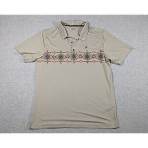 Hooey Men Shirt XL Golf Polo Aztec Southwestern Performance Stretch Short Sleeve